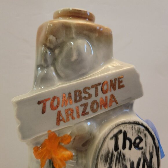 Jim Beam Tombstone Arizona 100 Months 86 Proof Ceramic Decanter Vintage Collecti - Picture 4 of 8